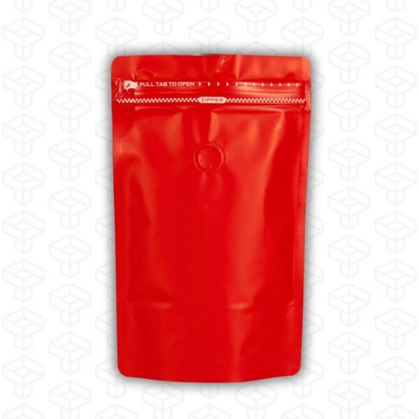 Bolsas para café tipo Stand-Up con Válvula y Zipper | Rojo | 50 bolsas por pack