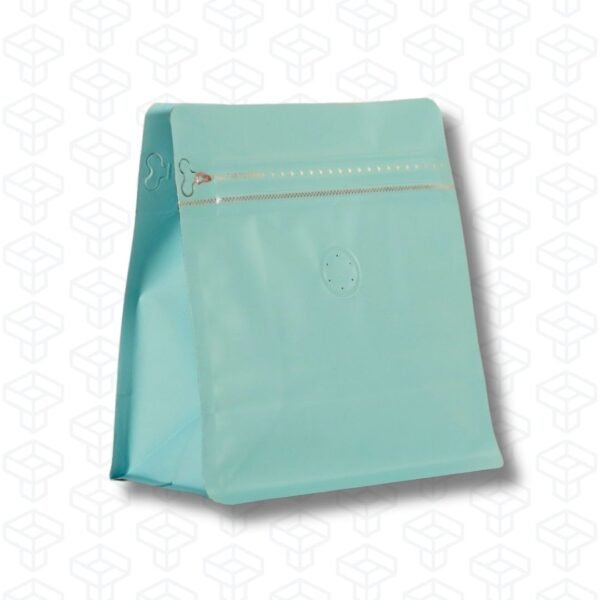 Bolsas para Café Fondo Plano con Válvula y Zipper | Celeste | 50 unidades por pack