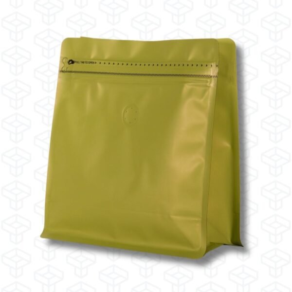 Bolsas para Café Fondo Plano con Válvula y Zipper | Verde | 50 bolsas x pack