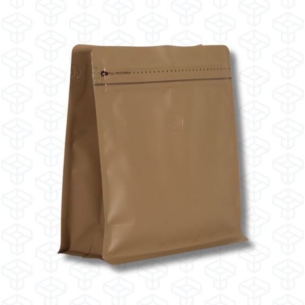 Bolsas para Café Fondo Plano con Válvula y Zipper | Beige | 50 bolsas por pack