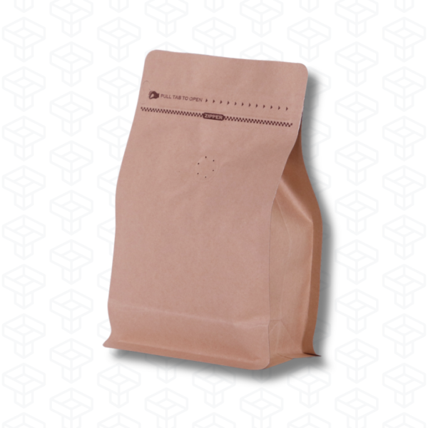 Bolsas para Café Fondo Plano con Válvula y Zipper | Kraft | 50 bolsas por pack