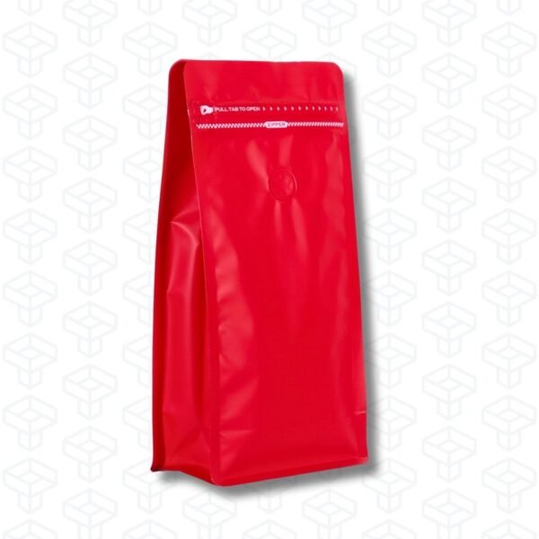 Bolsas para Café Fondo Plano con Válvula y Zipper | Rojo | 50 bolsas por pack